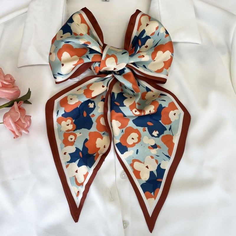 FONYVE Silk Head Scarf for Hair Fashion Headwrap for Women Lightweight Neck Tie - Image 2